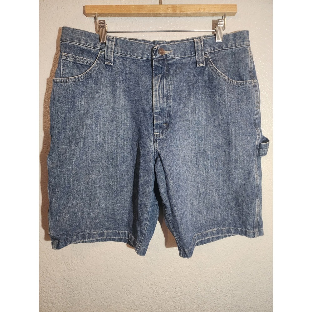 Wrangler Mens Denim Jean Cargo Shorts Size 36 Inseam 9" Relaxed Fit‎ Carpenter